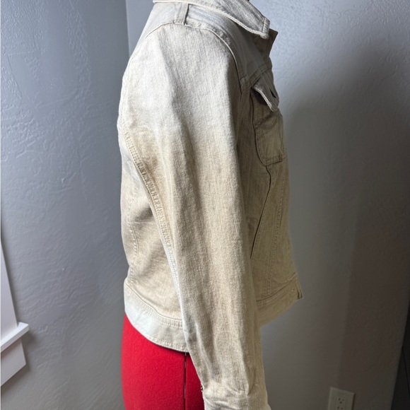 LRL Lauren Jeans Co Cream Denim Trucker Jean Jacket Size S - Picture 5 of 10